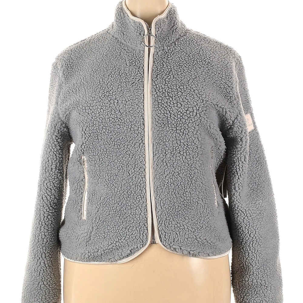 NWT Ivory Ella Gray Sherpa Jacket